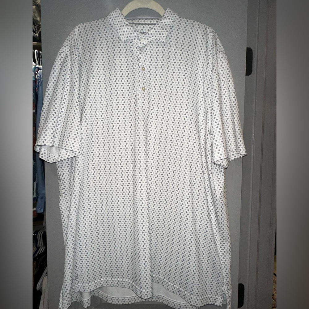 Johnnie-O Shades of gray patterned polo